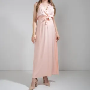 Ružové dámske maxi šaty - Oblečenie
