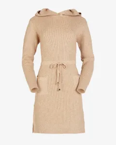 Svetlohnedé dámske svetre s kapucňou – oblečenie
