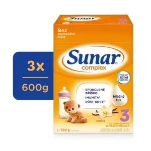 3x SUNAR Complex 3 Mlieko batoľacie vanilka 600 g #7351195