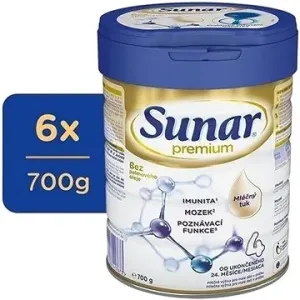 Sunar Premium 4 batoľacie mlieko, 6× 700 g #31007
