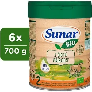 Sunar BIO 2 pokračovacie dojčenské mlieko, 6× 700 g