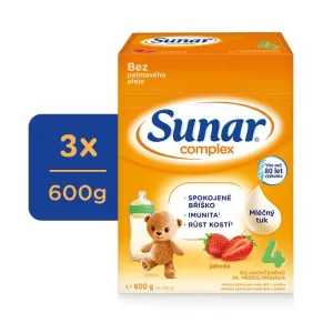 3x SUNAR Complex 4 Mlieko dojčenské jahoda 600 g #7351193