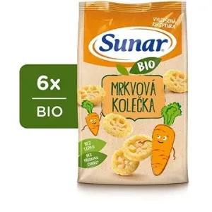 Sunar BIO detské chrumky mrkvové kolieska 6× 45g