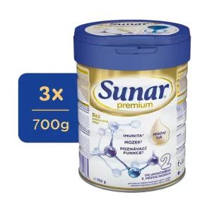3x SUNAR Mlieko pokračovacie Premium 2 700 g #7351362