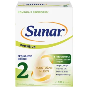 SUNAR Sensitive 2 pokračovacie dojčenské mlieko 6m+ 500 g