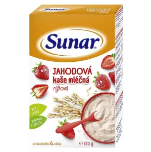 Sunar JAHODOVÁ KAŠA mliečna ryžová (od ukonč. 6. mesiaca) 1x225 g