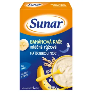 Sunar BANÁNOVÁ KAŠA mliečna ryžová NA DOBRÚ NOC (od ukonč. 4. mesiaca) 1x225 g