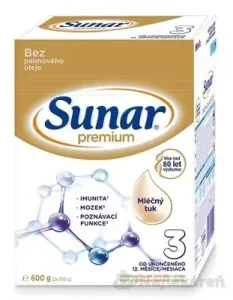 Sunar Premium 3 mliečna výživa 600 g