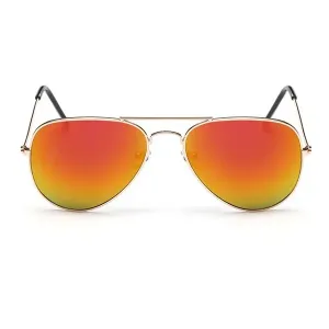 Oranžové zrkadlové okuliare pilotky "Aviator"