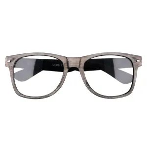 Sivé číre imidžové okuliare Wayfarer