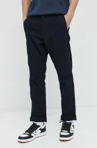 Bavlnené nohavice Superdry pánske, tmavomodrá farba, priliehavé #8202409