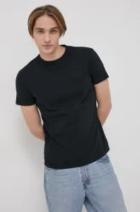 Bavlnené tričko Superdry čierna farba, jednofarebné