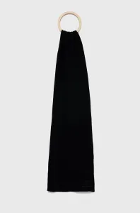 Bavlnený šál Superdry čierna farba, jednofarebný