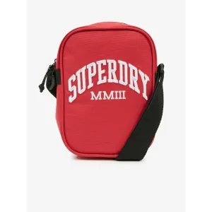 Červená pánska malá crossbody taška s nápisom Superdry Side Bag