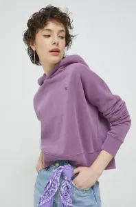 Mikina Superdry dámska, fialová farba, s kapucňou, jednofarebná #8676067