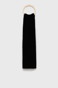 Šál s prímesou vlny Superdry čierna farba, jednofarebný #189694