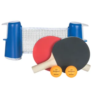 PONGORI Súprava 2 pálok a 2 loptičiek Rollnet Small na free stolný tenis modrá