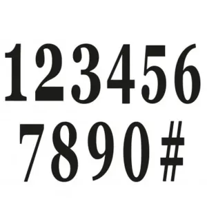 Balenie samolepiacich číslic čierne 14 cm 12 ks