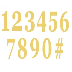 Balenie samolepiacich číslic zlaté 14 cm 12 ks