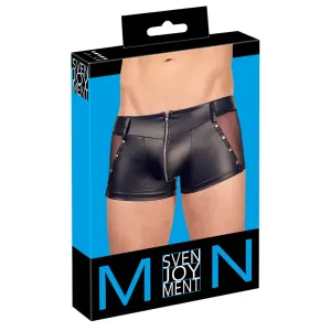 Svenjoyment - sheer boxer with side inserts and zipper (black)M
