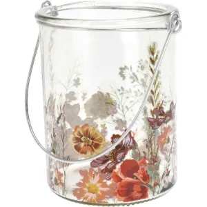 Kinekus Lampáš svietnik na čajovú sviečku 10,5x8x10 cm sklo dizajn kvety mix