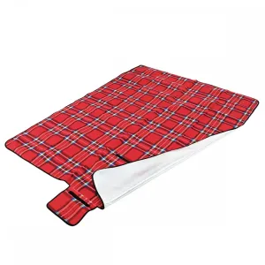 Pikniková deka 130x150 cm, károvaná-červená