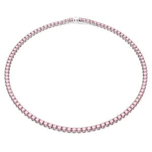 Swarovski Luxusný náhrdelník s ružovými kryštálmi Matrix Tennis 5681800