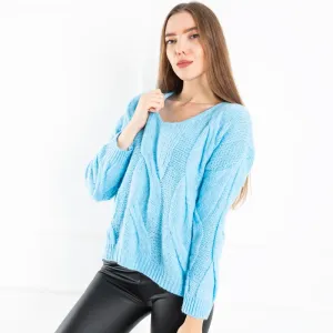 Modrý dámsky sveter - Oblečenie