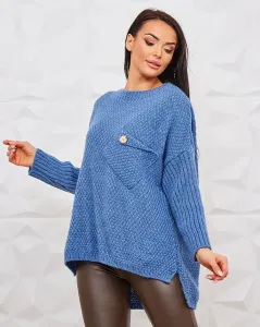 Royalfashion Modrý dámsky sveter