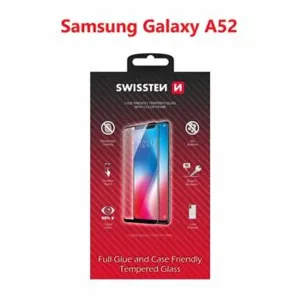 Swissten Full Glue, Color frame, Case friendly, Ochranné tvrdené sklo, Samsung Galaxy A52, čierne