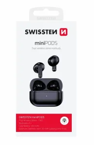 Swissten miniPODS TWS bezdrôtové slúchadlá Bluetooth, čierna
