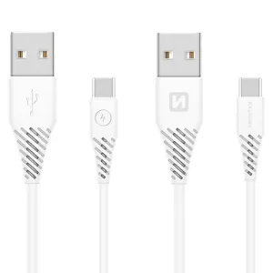Swissten Data Cable Textile USB / USB-C 1,5 m, biely 71504400