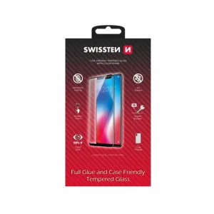 Swissten Full Glue, Color frame, Case friendly, Ochranné tvrdené sklo, Apple iPhone 12 Mini, čierne
