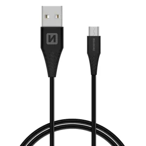 Swissten dátový kábel USB/ microUSB 1.5 m čierny (6.5 mm)