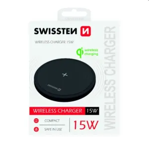 Bezdrôtová nabíjačka Swissten Wireless Charger 15W Čierna