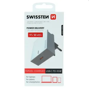 Rýchlonabíjačka Swissten Power Delivery 3.0 pre Apple s USB-C, 45W, biela 22050400