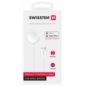 Swissten Nabíjací magnetický kábel pre Apple Watch USB-A 1,2 m, biela 22055511