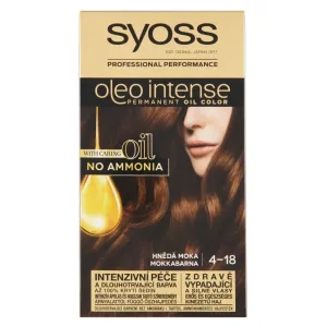 Syoss Oleo Intense Permanent Oil Color 50 ml farba na vlasy pre ženy 4-18 Mokka Brown na farbené vlasy