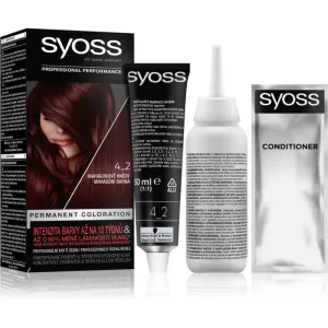 Syoss Permanent Coloration 50 ml farba na vlasy pre ženy 4-2 Mahogany Brown na farbené vlasy