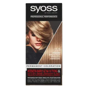 Syoss Permanent Coloration 50 ml farba na vlasy pre ženy 7-5 Natural Ashy Blond na farbené vlasy; na blond vlasy