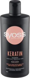 Syoss Keratin Shampoo 440 ml šampón pre ženy na šedivé vlasy; na lámavé vlasy