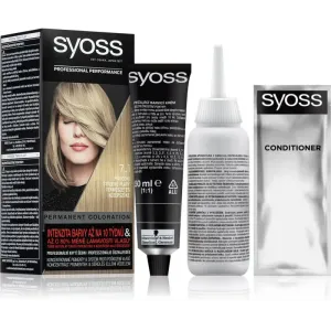 Syoss Permanent Coloration 50 ml farba na vlasy pre ženy 7-1 Medium Blond na farbené vlasy; na blond vlasy