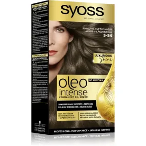 Syoss Oleo Intense Permanent Oil Color 50 ml farba na vlasy pre ženy 5-54 Ash Light Brown na farbené vlasy