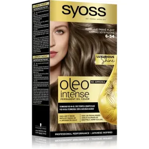 Syoss Oleo Intense Permanent Oil Color 50 ml farba na vlasy pre ženy 6-54 Ash Dark Brown na farbené vlasy