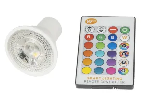 T-LED RGBW LED bodová žiarovka 5W GU10 230V Farba svetla: RGB + teplá biela 021160