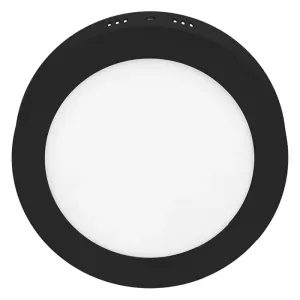 T-LED Čierny prisadený LED panel guľatý 220mm 18W Farba svetla: Teplá biela 102176