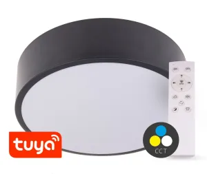 T-LED SMART TUYA Čierne LED stropné svietidlo guľaté 400mm 36W CCT s DO 105462