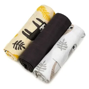 T-TOMI TETRA Cloth Diapers HIGH QUALITY látkové plienky Sloths 70x70 cm 3 ks