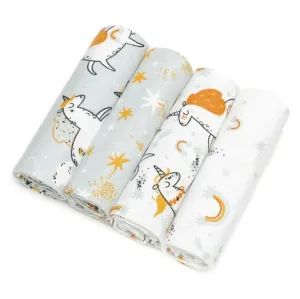 T-TOMI Cloth Diapers Unicorns látkové plienky 76x76 cm 4 ks