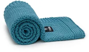 T-TOMI Knitted Blanket Petrol blue pletená deka 80x100 cm